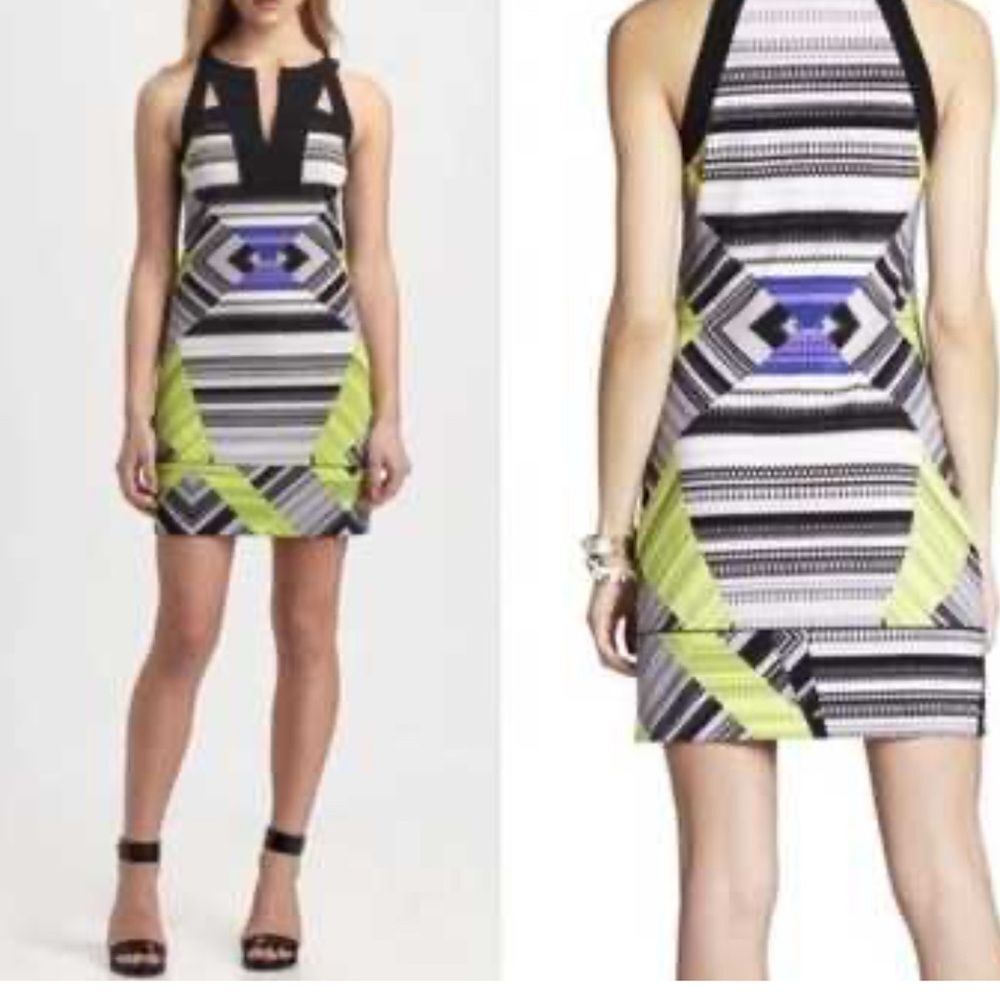 NWT! BCBG Max Azria Geometric Print Sleeveless Aida Dress Size S